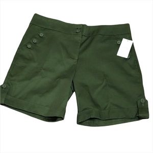 SAG HARBOR Denim Olive Green Cuff Shorts Size 10